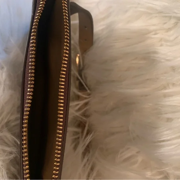 Michael Kors Brown Logo Crossbody with Gold Chain Accent - Picture 4 of 5